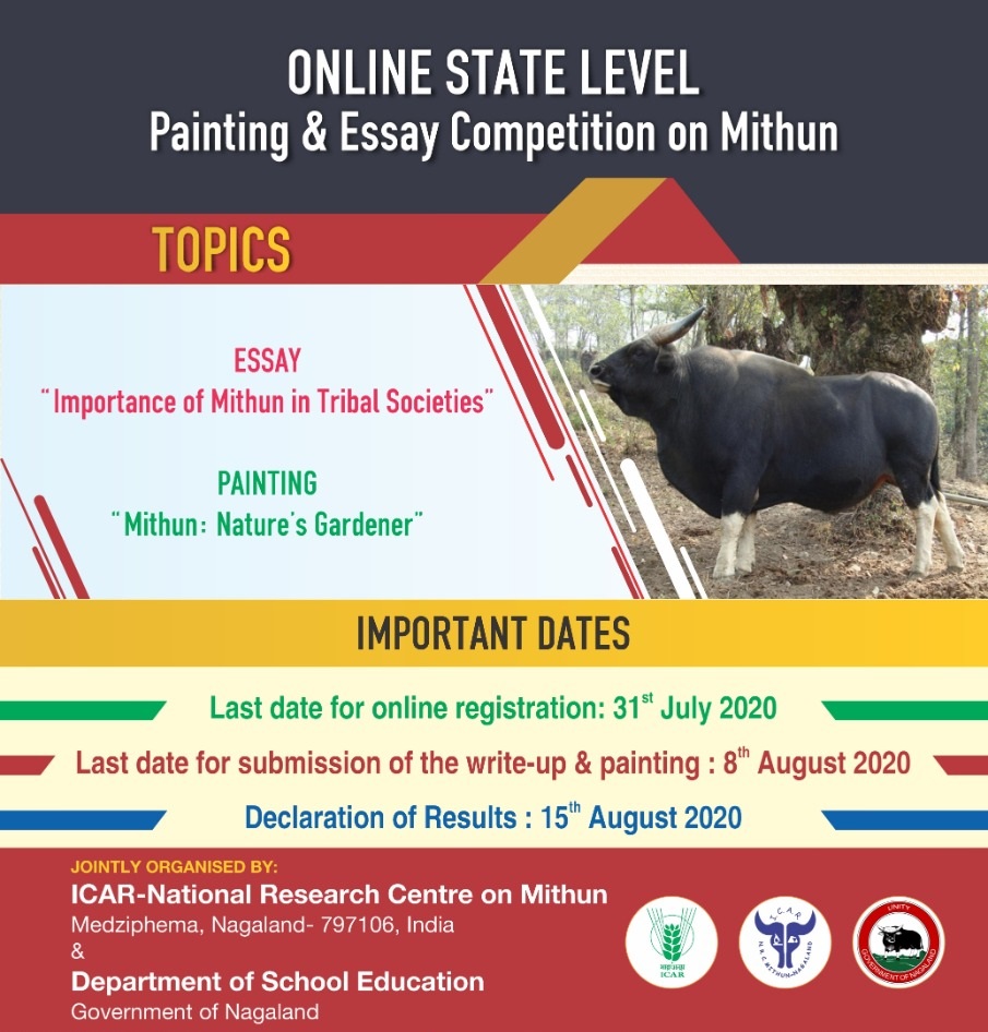 State Level Painting and Essay Competition | ICAR-National Research Centre  on Mithun