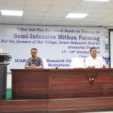 Tribal Sub-Plan Sponsored Hands on Training on Semi-Intensive Mithun Farming